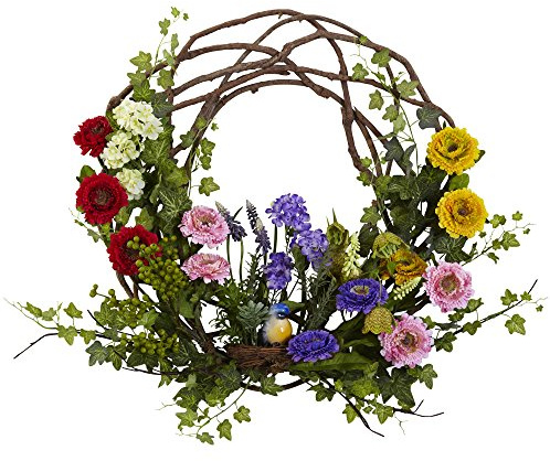 Nearly Natural 22in. Artificial Spring Floral Wreath