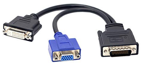 Chenyang Rallonge répartiteur DMS-59 mâle vers DVI 24+5 femelle et VGA RGA 15 broches femelle 15 cm