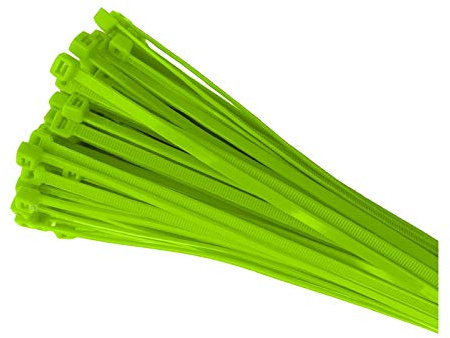100 x Fluorescent Green Cable Ties 200 x 4.8mm / Extra Strong Zip Tie Wraps