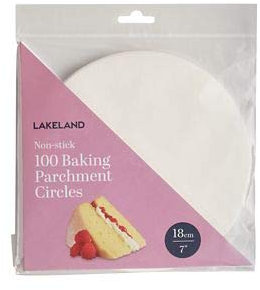 100 Lakeland Baking Parchment Liner Paper Circles 18cm – Non-Stick Silicone Paper for Easy-Release