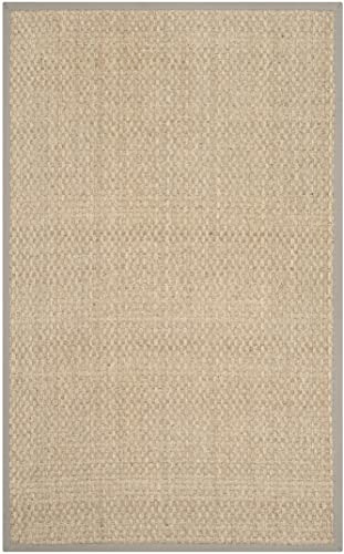 SAFAVIEH Alfombra De Fibra Natural Sala de Estar, Comedor, Dormitorio - Natural Fiber Collection, Pelo Corto, Natural, 79 X 152 cm