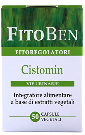 Fitoben Cistomin Integratore Alimentare Naturale per il Benessere delle Vie Urinarie con Mirtillo Rosso, Uva Ursina, D-Mannosio e Lactobacillus Sporogenes, 50 Capsule Vegetali