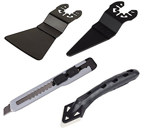 Wolfcraft 3958000 Werkzeug-Set für Multifunktionswerkzeug, Renovierung, Silikon