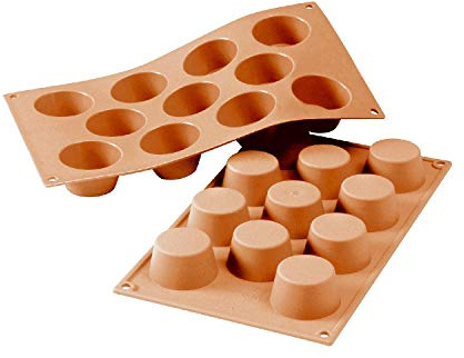 silikomart | SF0022 Moule en Silicone pour MUFFIN Monoportions | 11 cavités, Ø 51 h 28 mm, anti-adhérent, Lot de 1 Moule à gâteau, Made in Italy