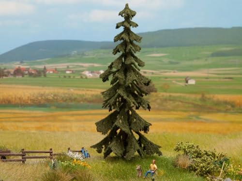 NOCH Wetterfichte, 14,5 cm Modellbau-Baum mit realistischer Beflockung für die Spurweiten H0, TT, N