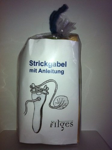 Bastelpackung Strickgabel mit Wolle und Anleitung