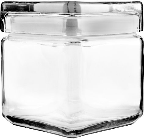 Anchor Hocking 1-Quart Stackable Jars with Glass Lids, Set of 4