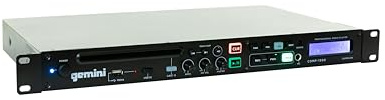 Gemini Professional Rackmount CD Player - DJ CD Player with Pitch Control, USB Media Player, Anti-Shock Technology, XLR/RCA Outputs, Remote Control for Venues, Studios & Events (CDMP-1500)
