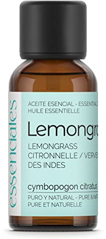 ESSENCIALES Aceite Esencial de Lemongrass 30 ml – 100% Puro y Natural – Aroma Cítrico Refrescante – Ideal para Difusor y Aromaterapia