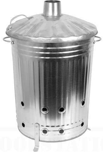 2 x 90LTR Garden Burning Fire Incinerator Galvanised Bin Burning Wood Leaves Rubbish