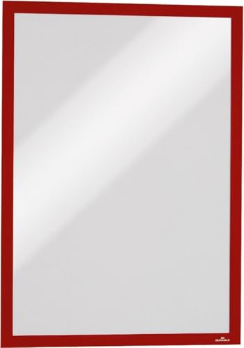 Durable Info-Rahmen Duraframe Magnetic A3, 5 Stück, rot, 486803 | Magnetrahmen für metallische Oberflächen, 323x446mm, Hoch- und Querformat, ideal für Whiteboards, Schautafeln, Made in Poland