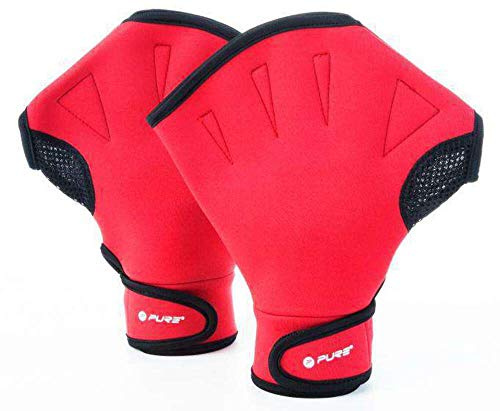 Pure2Improve P2I200250 Guantes de Natación, Rojo, M
