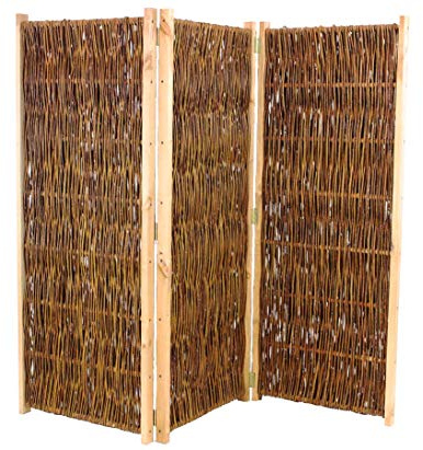 Raumteiler Paravent 3teilig 150 x 180cm aus Weide - Raumtrenner Spanische Wand aus Weidenruten 1,5m x 1,8m