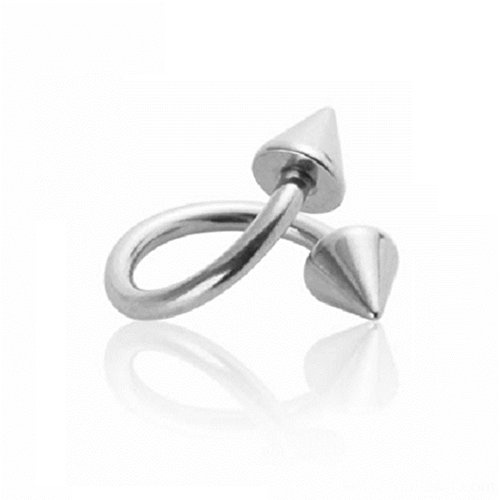 eeddoo Piercing-Spirale mit Spitzen Silber Titan