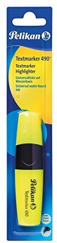 Pelikan 943332 Textmarker 490, 1 Stück in Blisterverpackung, leucht gelb