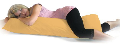 Dukal | Bezug für Seitenschläferkissen | 40 x 120 cm | aus hochwertigem DOPPEL-Jersey | 100% Baumwolle | Farbe: gelb
