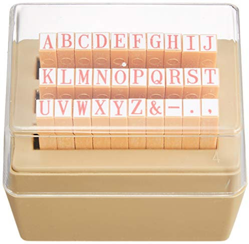 Shachihata TEA-10 Rubber Stamp with Pattern, Alphabet Set, No. 4, Stamp Face 0.2 x 0.1 inches (4.5 x 3 mm)