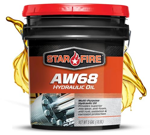 STARFIRE AW68 Hydraulic Oil – 5 Gallon Pail – Premium Anti-Wear Formula for Industrial and Mobile Equipment – Anti-Foam, Rust and Oxidation Protection – ISO 68 Hydraulic Fluid