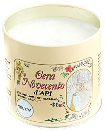 CERA NOVECENTO Cera d'Api, Neutra, 500 ml Cera in pasta universale per mobili in legno ma anche pietra, marmo,metallo, cuoio.