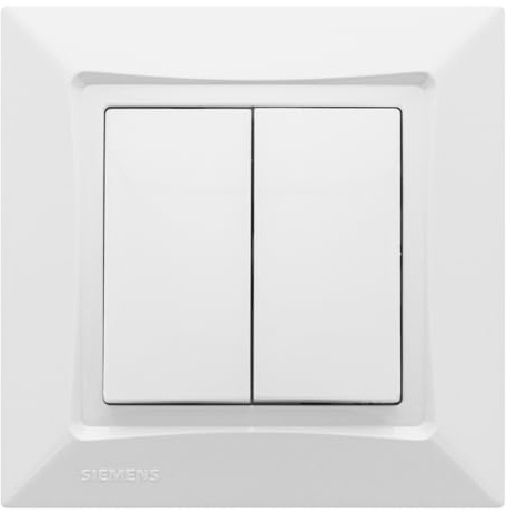Siemens Delta One Doppelwechselschalter, weiß