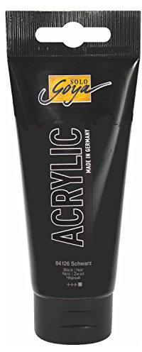 KREUL 84126 - Solo Goya Acrylic, 100 ml Tube in schwarz, cremige vielseitig einsetzbare Acrylfarbe in Studienqualität, auf Wasserbasis, schnell und matt trocknend, gut deckend, wasserfest