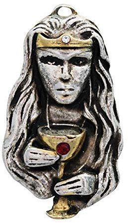 Calice de Chia charme - prêtresse avec coupe pourvoir dans l'esprit des autres - colliers GalraediaCollection de pendentif - gothique Fantasy dessinsavec Swarovski Crystal - en boîte cadeau