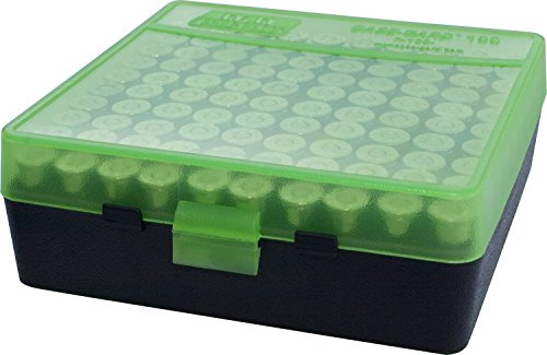 MTM 100 scatole rotonde per munizioni 41/44 calce (verde trasparente/nero)