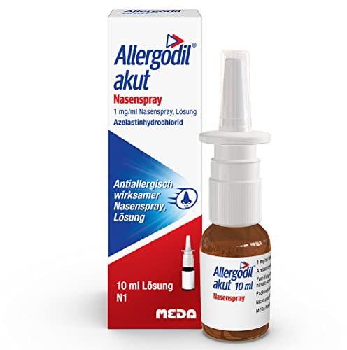 Allergodil akut Nasenspray: Azelastin Spray gegen Heuschnupfen & nicht-saisonale allergische Rhinitis, 1 mg/1 ml Lösung, 10 ml