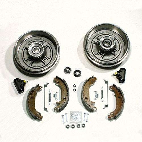 Bremstrommel Set mit ABS-Ringen Radlagern für hinten für die Hinterachse