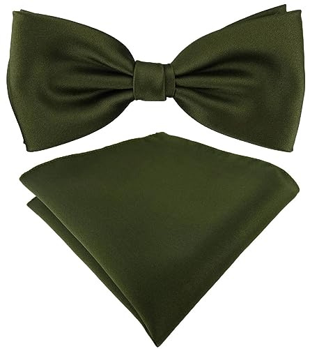 TigerTie Satin Fliege Einstecktuch in Uni einfarbig + Aufbewahrungsbox