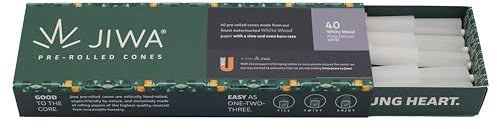 JIWA 40 x Vorgedrehte Hülsen - 109 mm Konische Cones mit 30 mm Filter-Tip – Vorgerollte Joint-Papiere – Pre Rolled Papers – Mit Füllhilfsmittel