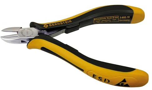 Bernstein TechniCline 3-602-13, Cortaalambres (120 mm, tenaza redondeada sin rebaje, mango aislante), color negro