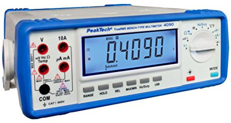 PeakTech P4096 – True RMS Tischmultimeter mit 22000 Counts – Digitales Tisch Multimeter mit USB-Anschluss & PC Software – Digital Multimeter mit LCD-Display – Messgerät für Spannungstest – CAT I 600 V
