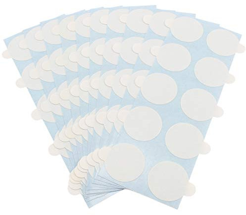 Klebeshop24 DOPPELSEITIGE KLEBEPUNKTE | ABLÖSBAR auf einer Seite | Transparent/Ø 20 mm, 100 Stück auf Rolle