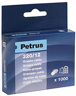 PETRUS 77518 - Caja 1000 ud. grapas para cable galvanizadas 320/12 mm (para clavadora 320)