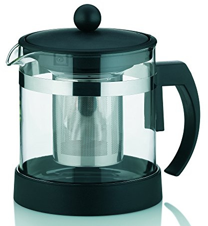 kela 11458 Teekanne aus Glas mit Edelstahl-Siebeinsatz, 1.0 l, Auron