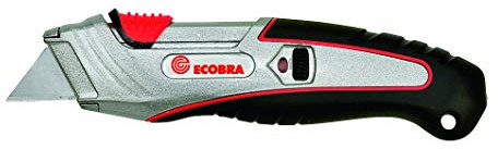 ECOBRA - 770490 Profi-Sicherheits-Cutter mit 3-fachem Klingenvorschub - inkl. 5 Ersatzklingen