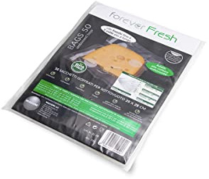 MACOM, Confezione 50 Sacchetti goffrati 20 x 28 cm per la conservazione Sottovuoto alimenti e cottura, Forever Fresh 702C, Bags 50