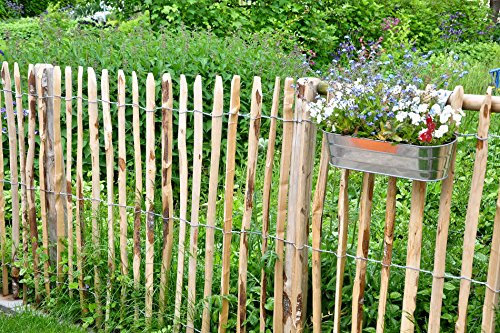 STILTREU® Englischer Staketenzaun Kastanie - Länge 5 Meter, Höhe 100 cm, Lattenabstand 4-6 cm