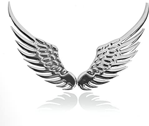 EQLEF Bilklistermärke 3D vingar bil styling mode metallklistermärken biltillbehör 1 par SILVER