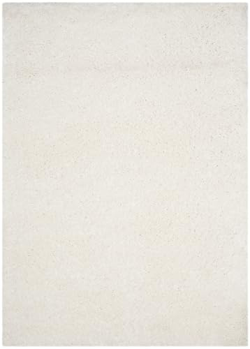 SAFAVIEH Polar Shag Collection Area Rug - 5'1 x 7'6, White, Solid Glam Design, Non-Shedding & Easy Care, 3-inch Thick Ideal for High Traffic Areas in Living Room, Bedroom (PSG800B)