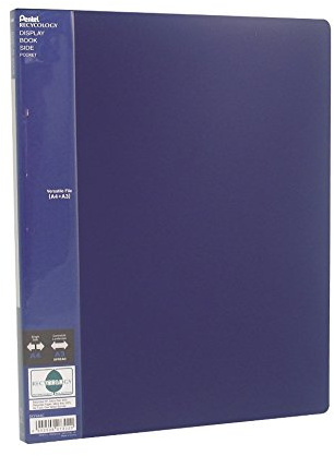 Pentel DCF642C Recycology - Carpeta de presentación (polipropileno reciclado al 50% A3/A4, 20 fundas), color azul