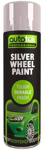 Autotek Professional Tough Durable Finish Spray Paint, Silver Wheel Paint, 500 ml