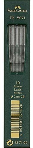 Faber Castell 9071 – Faber-Castell Zeichnung 2 mm 2B, Box X 5 Rohre
