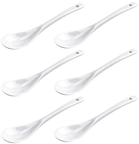 6 Mini- Löffel Kaffeelöffel Eierlöffel weiße Porzellan- Löffel