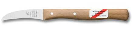 Couteau Moulin à Éplucher Bec d'Oiseau, Lame Continue, Hêtre rouge, Inox, Fine-Glazed, 160mm