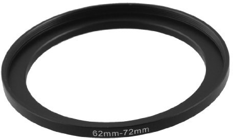 62mm-72mm Camera Lens Filter Step Up Ring Adapter, Metal Anodized Stepping Up Rings Replacement Camera Parts, 1pc Black