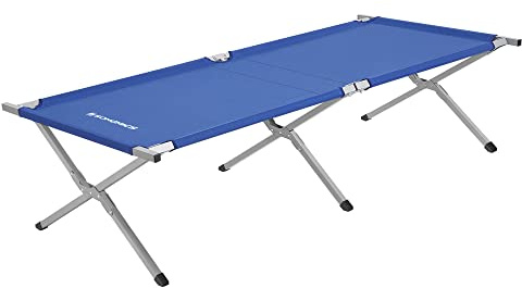 SONGMICS Lit de Camp Pliable 1 Personne, Lit d’Appoint, 210 x 72 x 45 cm, Capacité 110 kg , pour Camping, Randonnée, Voyage en Plein Air, Bleu GCB21L