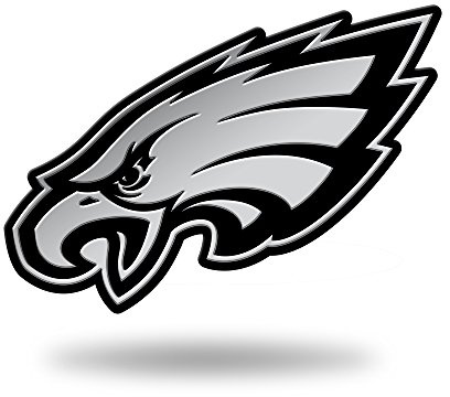 Rico Industries NFL Chrome Finished Auto Emblem 3D Sticker, Philadelphia Eagles , 3 x 3.5-inches