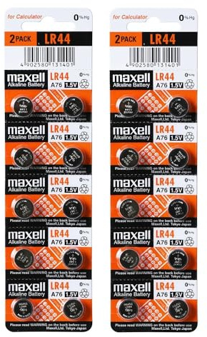 2 X 10 pack MAXELL AG13 LR44 357 button cell battery Hologram (20 Batteries Total)